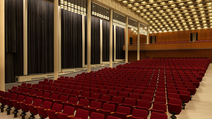 Световые решения Philips для потолков обеспечивают эффективное и потрясающе красивое освещение концертного зала