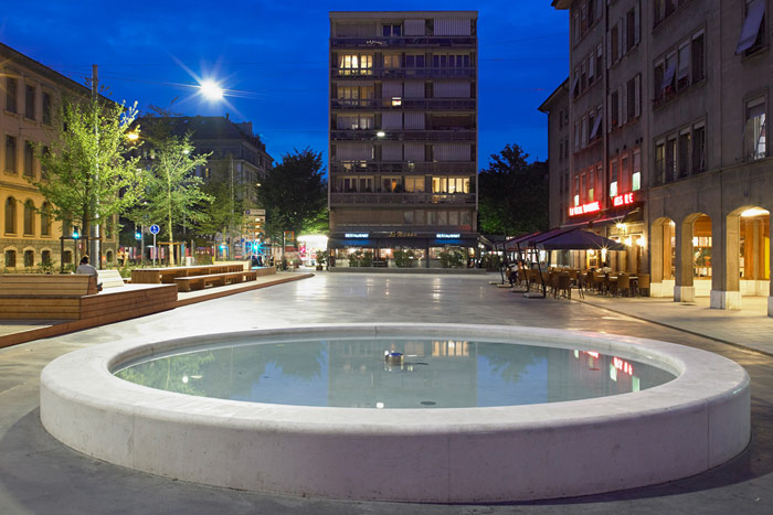 Площадь Женевы (Швейцария) с городским освещением Philips 